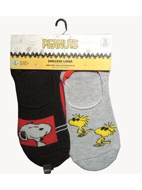 Peanuts Sneaker Liner No Show Socks Shoe Size 4-10 10 Pairs Snoopy Woodstock New